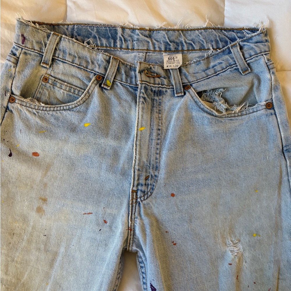 Levi's Vintage 505 Light Blue Distressed Jeans